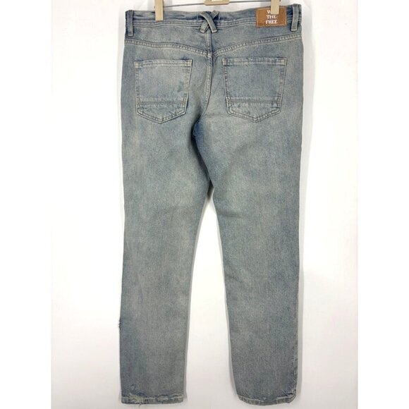 NWOT Free People Light Wash Straight Leg Jeans Blue 27 - Picture 4 of 6